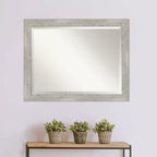 46" x 36" Dove Graywash Framed Bathroom Vanity Wall Mirror -: Modern Rectangle, Wood Frame, Wall Mounted