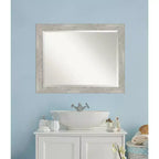 46" x 36" Dove Graywash Framed Bathroom Vanity Wall Mirror -: Modern Rectangle, Wood Frame, Wall Mounted