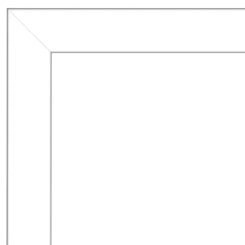28" x 64" Wedge Framed Full Length Floor/Leaner Mirror White -: Modern Style, Polystyrene Frame, Wall Mount