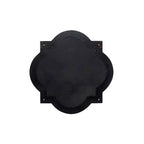 White wooden four-leaf clover wall mirror with Baroque wrought iron inlay; no assembly required.