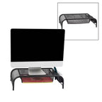 Monitor Stand, Ventilated Laptop Riser, Paper Tray, Office, Metal Mesh, 20"L x 11.5"W x 5.5"H, Black