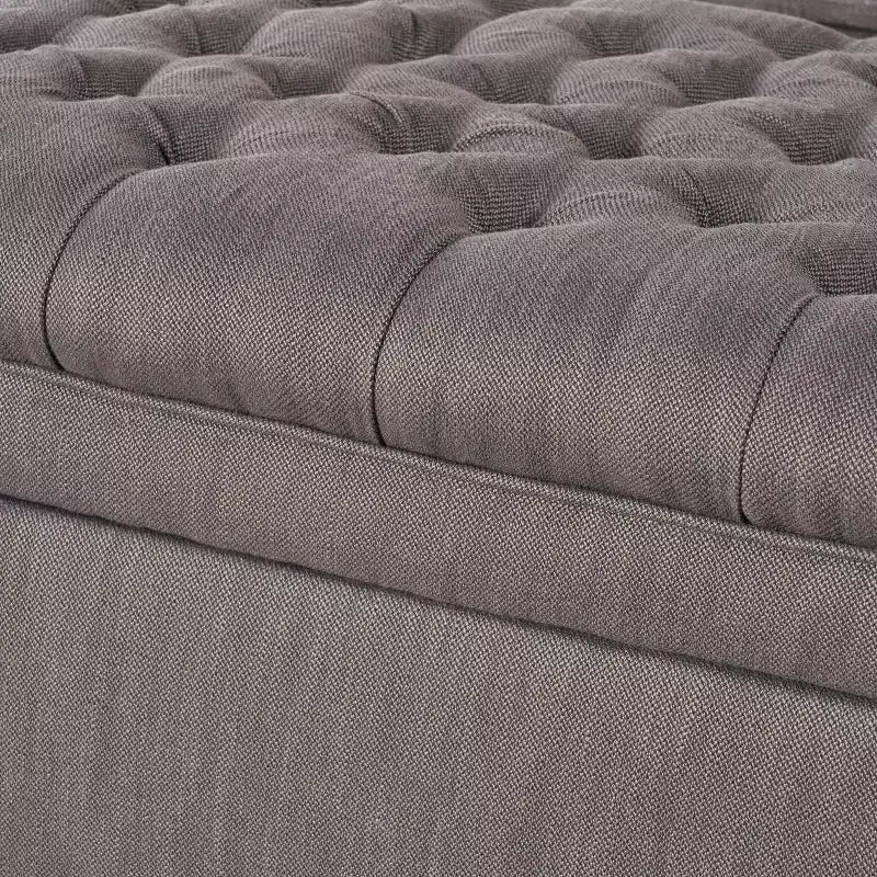 Modern Storage Bench with Large Storage Capacity, Storage Ottoman with Padding Seat, Ottoman Foot Rest for Living Room