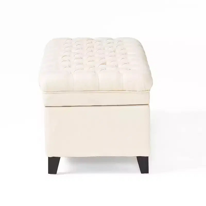 Modern Storage Bench with Large Storage Capacity, Storage Ottoman with Padding Seat, Ottoman Foot Rest for Living Room