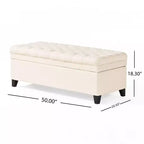 Modern Storage Bench with Large Storage Capacity, Storage Ottoman with Padding Seat, Ottoman Foot Rest for Living Room