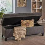 Modern Storage Bench with Large Storage Capacity, Storage Ottoman with Padding Seat, Ottoman Foot Rest for Living Room