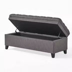 Modern Storage Bench with Large Storage Capacity, Storage Ottoman with Padding Seat, Ottoman Foot Rest for Living Room