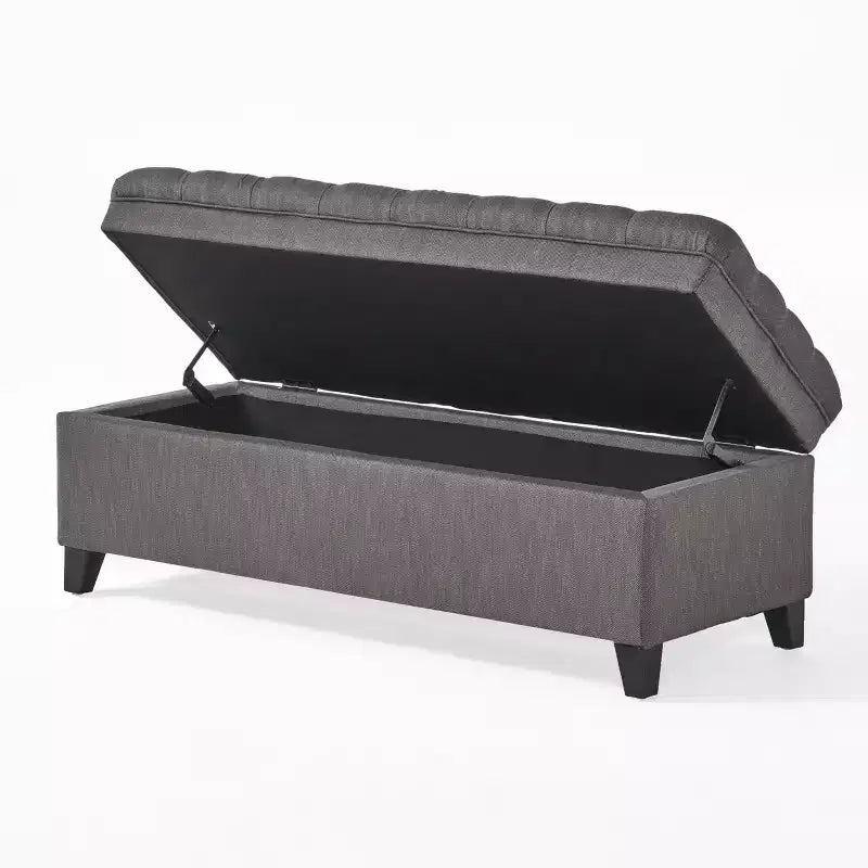 Modern Storage Bench with Large Storage Capacity, Storage Ottoman with Padding Seat, Ottoman Foot Rest for Living Room