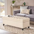 Modern Storage Bench with Large Storage Capacity, Storage Ottoman with Padding Seat, Ottoman Foot Rest for Living Room