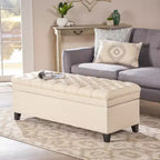 Modern Storage Bench with Large Storage Capacity, Storage Ottoman with Padding Seat, Ottoman Foot Rest for Living Room