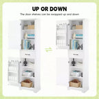 Bathroom Tall Storage Cabinet, Floor Freestanding Storage Cabinet with 2 Doors, One Drawer and Adjustable Shelf