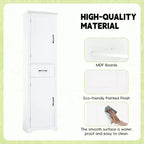 Bathroom Tall Storage Cabinet, Floor Freestanding Storage Cabinet with 2 Doors, One Drawer and Adjustable Shelf