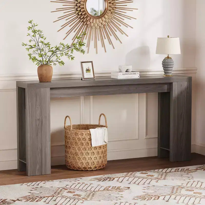 70.9 Entryway Console Table, Wooden Narrow Long Sofa Table, Rectangular Behind Couch Table for Living Room Hallway Entrance
