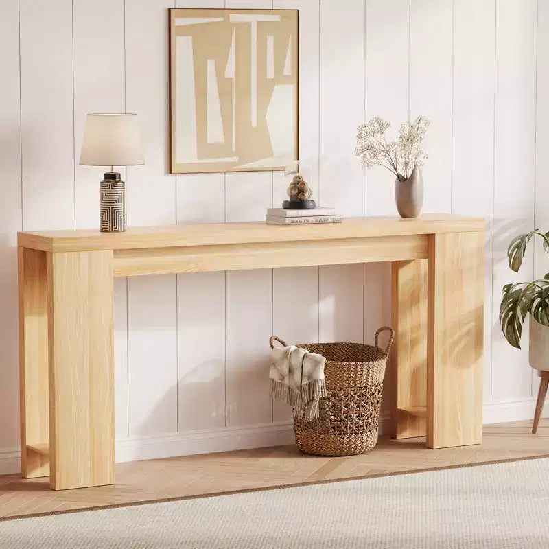 70.9 Entryway Console Table, Wooden Narrow Long Sofa Table, Rectangular Behind Couch Table for Living Room Hallway Entrance