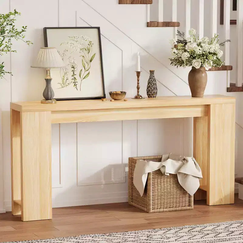 70.9 Entryway Console Table, Wooden Narrow Long Sofa Table, Rectangular Behind Couch Table for Living Room Hallway Entrance