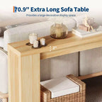 70.9 Entryway Console Table, Wooden Narrow Long Sofa Table, Rectangular Behind Couch Table for Living Room Hallway Entrance