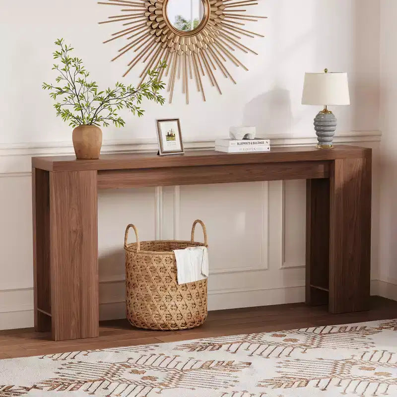 70.9 Entryway Console Table, Wooden Narrow Long Sofa Table, Rectangular Behind Couch Table for Living Room Hallway Entrance