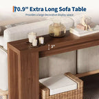 70.9 Entryway Console Table, Wooden Narrow Long Sofa Table, Rectangular Behind Couch Table for Living Room Hallway Entrance