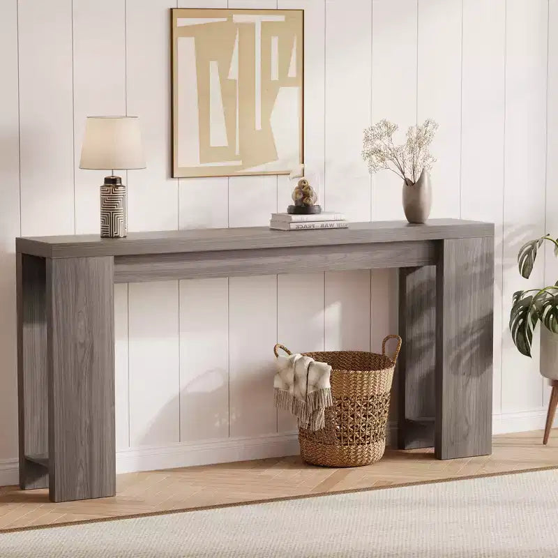 70.9 Entryway Console Table, Wooden Narrow Long Sofa Table, Rectangular Behind Couch Table for Living Room Hallway Entrance