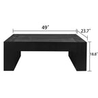 Coffee TableRectangular Contemporary Side Table with Tree Ring Pattern DesignVersatile Accent End Table Tea Table for Living Room and Kitchen