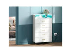 5-Drawer Smart Dresser with RGB LED & Charging, App-Controlled Storage Chest for Bedroom & Living Room