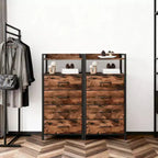 Bedside Table with 4 Fabric Drawers & Open Shelf - Multi-Functional Nightstand for Bedroom, Living Room & Office