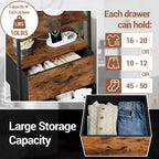 Bedside Table with 4 Fabric Drawers & Open Shelf - Multi-Functional Nightstand for Bedroom, Living Room & Office