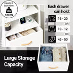 Bedside Table with 4 Fabric Drawers & Open Shelf - Multi-Functional Nightstand for Bedroom, Living Room & Office