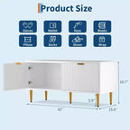 Shoe Cabinet, Fluted Entryway Bench with 2 Doors, Shoe Storage Bench for Hallway, Living Room, Bedroom
