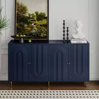 Sideboard Buffet Storage Cabinet with 4 Doors, Metal Legs, Adjustable Shelves Wooden Cabinet, Buffet Server Cabinet for Kitchen
