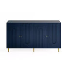 Sideboard Buffet Storage Cabinet with 4 Doors, Metal Legs, Adjustable Shelves Wooden Cabinet, Buffet Server Cabinet for Kitchen