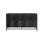 Sideboard Buffet Storage Cabinet with 4 Doors, Metal Legs, Adjustable Shelves Wooden Cabinet, Buffet Server Cabinet for Kitchen