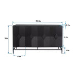 Sideboard Buffet Storage Cabinet with 4 Doors, Metal Legs, Adjustable Shelves Wooden Cabinet, Buffet Server Cabinet for Kitchen