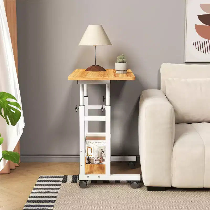 Mobile Adjustable Desk for Bedside or Dorm, 80x40cm Laptop, Study, and Dining Table for Home or Bedroom