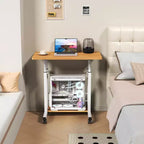 Mobile Adjustable Desk for Bedside or Dorm, 80x40cm Laptop, Study, and Dining Table for Home or Bedroom