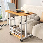 Mobile Adjustable Desk for Bedside or Dorm, 80x40cm Laptop, Study, and Dining Table for Home or Bedroom
