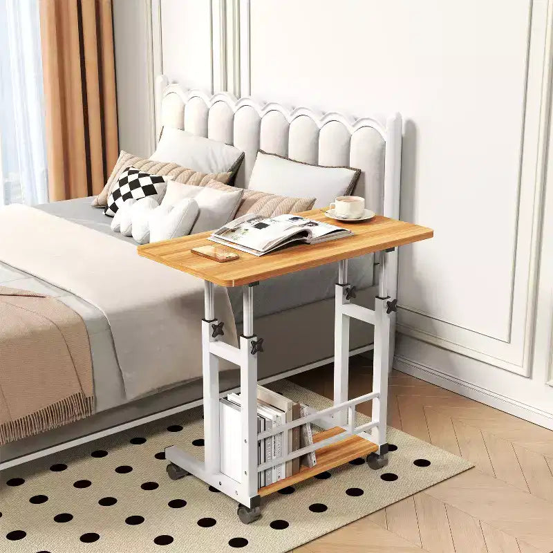 Mobile Adjustable Desk for Bedside or Dorm, 80x40cm Laptop, Study, and Dining Table for Home or Bedroom