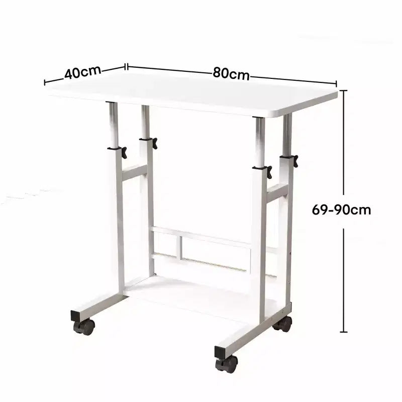 Mobile Adjustable Desk for Bedside or Dorm, 80x40cm Laptop, Study, and Dining Table for Home or Bedroom