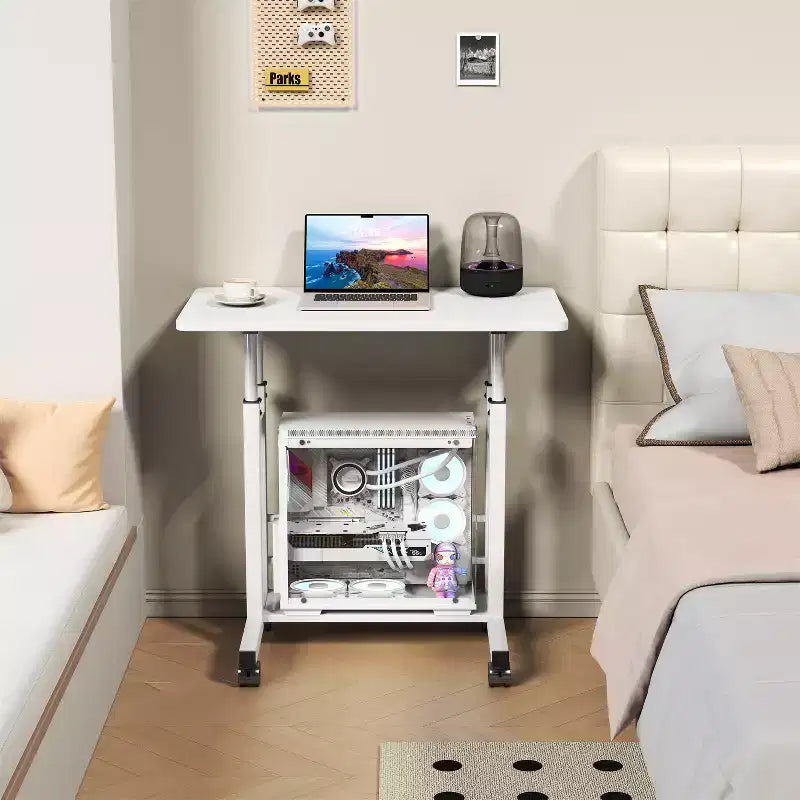 Mobile Adjustable Desk for Bedside or Dorm, 80x40cm Laptop, Study, and Dining Table for Home or Bedroom