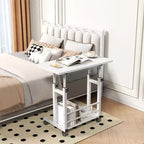 Mobile Adjustable Desk for Bedside or Dorm, 80x40cm Laptop, Study, and Dining Table for Home or Bedroom