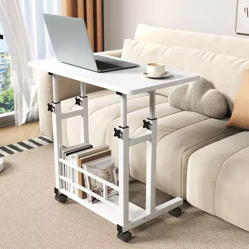 Mobile Adjustable Desk for Bedside or Dorm, 80x40cm Laptop, Study, and Dining Table for Home or Bedroom