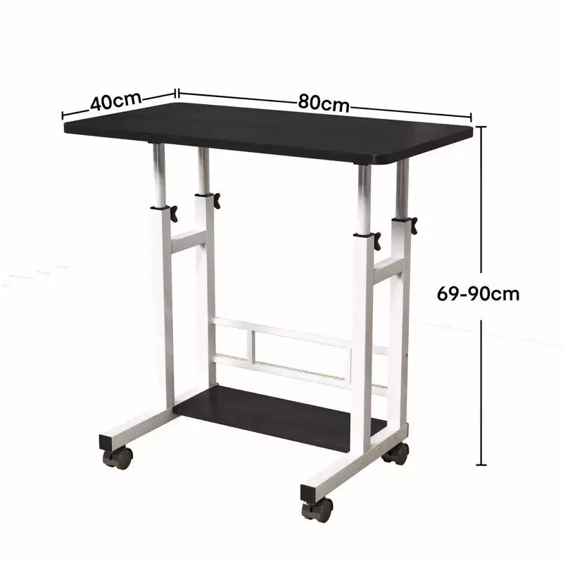 Mobile Adjustable Desk for Bedside or Dorm, 80x40cm Laptop, Study, and Dining Table for Home or Bedroom