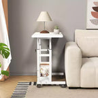 Mobile Adjustable Desk for Bedside or Dorm, 80x40cm Laptop, Study, and Dining Table for Home or Bedroom