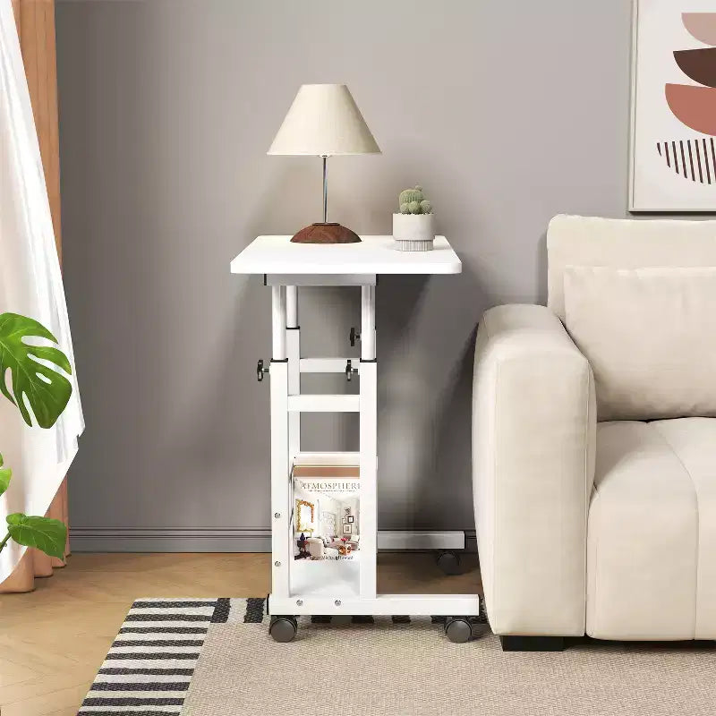 Mobile Adjustable Desk for Bedside or Dorm, 80x40cm Laptop, Study, and Dining Table for Home or Bedroom