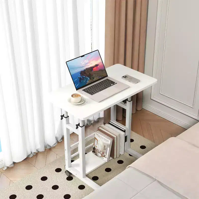Mobile Adjustable Desk for Bedside or Dorm, 80x40cm Laptop, Study, and Dining Table for Home or Bedroom