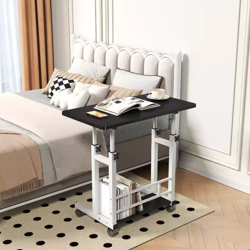 Mobile Adjustable Desk for Bedside or Dorm, 80x40cm Laptop, Study, and Dining Table for Home or Bedroom