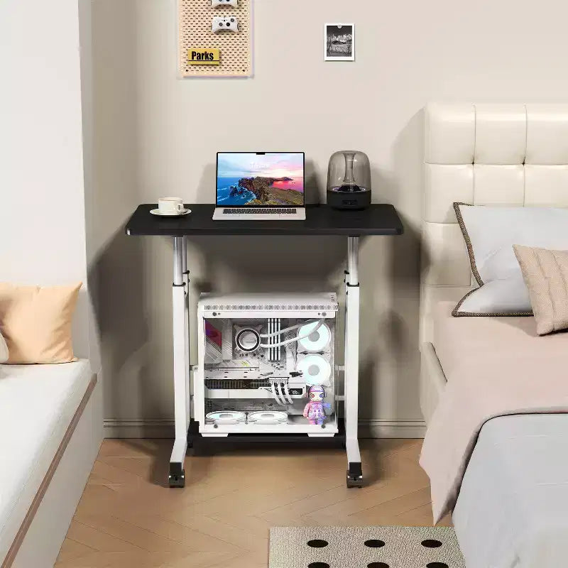 Mobile Adjustable Desk for Bedside or Dorm, 80x40cm Laptop, Study, and Dining Table for Home or Bedroom