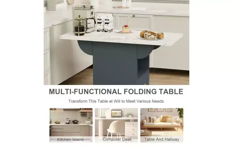 Wood Movable Dining Table with Wheels,Folding Kitchen Table with Storage,Multifunctional End Table for Coffee Table,Kitchen Island