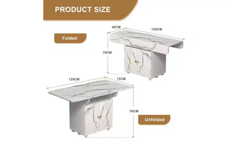 Wood Movable Dining Table with Wheels,Folding Kitchen Table with Storage,Multifunctional End Table for Coffee Table,Kitchen Island