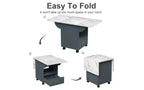 Wood Movable Dining Table with Wheels,Folding Kitchen Table with Storage,Multifunctional End Table for Coffee Table,Kitchen Island