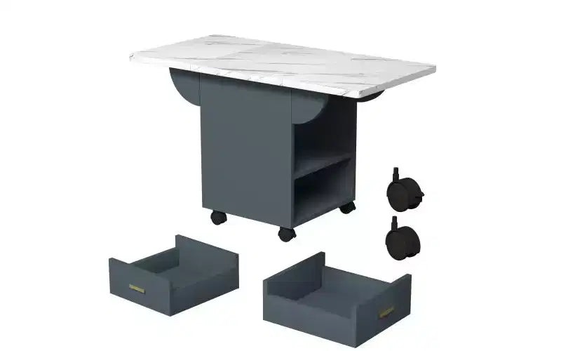 Wood Movable Dining Table with Wheels,Folding Kitchen Table with Storage,Multifunctional End Table for Coffee Table,Kitchen Island